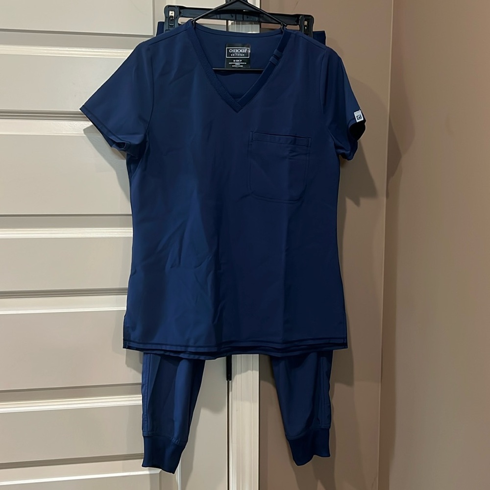 Cherokee Navy Scrub Set with Joggers